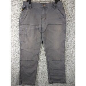 Ariat Rebar M4 Relaxed Straight Pants Mens 33x28.5 (Tag 33x30) Gray‎ Double Knee